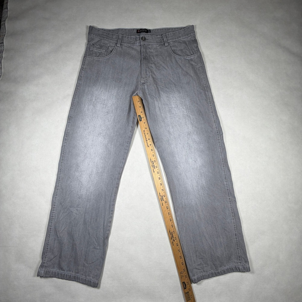 Southpole Mens Relaxed‎ Fit Grey Faded Denim Jeans 40x34 Baggy Streetwear Y2K - Picture 5 of 12